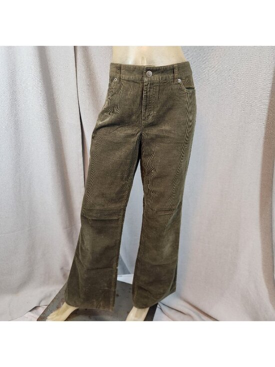 Ann Taylor LOFT Pants - Ann Taylor LOFT Green Corduroy Straight Leg Pants Slacks Size 10 MEDIUM 32Wx32 I